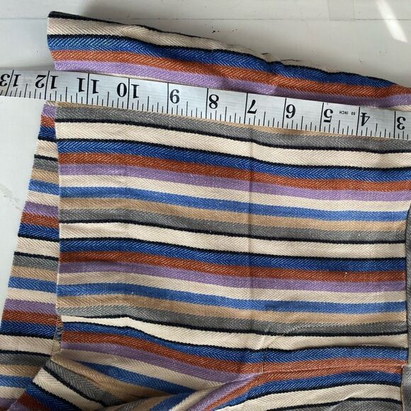 LOFT Riviera Linen Blend Multi-Color Striped Short Shorts Size 4 - Picture 5 of 11
